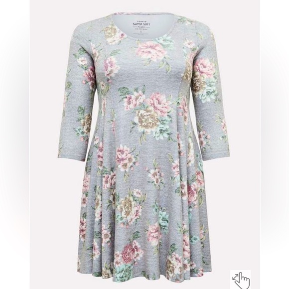 Torrid Super Soft Floral Dress! Size 00X! NWT! - Picture 4 of 12